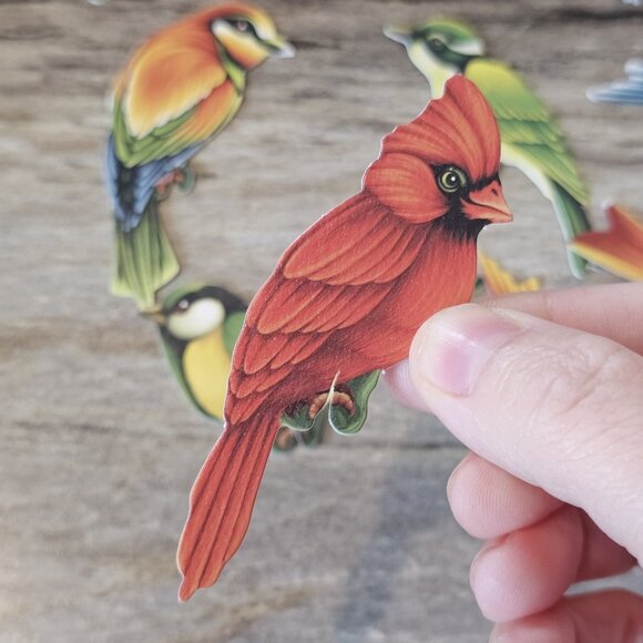 Lot Of 33 Decorative Paper Birds For Crafts Finch Cardinal Chickadee - Picture 6 of 9